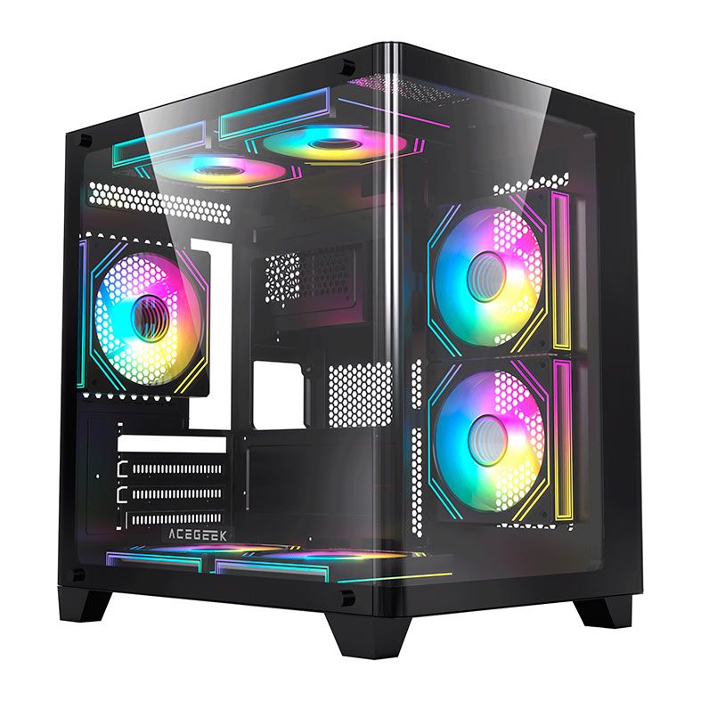 Gabinete Gamer Acegeek Arcane, Mid-Tower, Lateral de Vidro, Preto, AG-ARCANE-BK