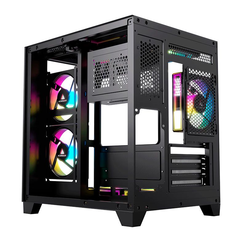 Gabinete Gamer Acegeek Arcane, Mid-Tower, Lateral de Vidro, Preto, AG-ARCANE-BK