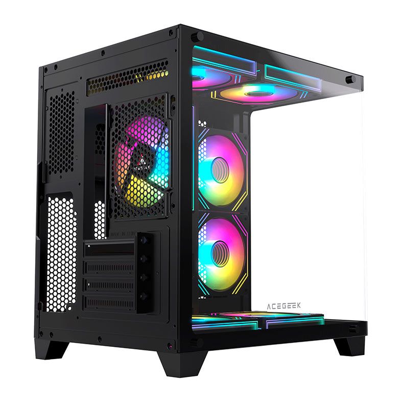 Gabinete Gamer Acegeek Arcane, Mid-Tower, Lateral de Vidro, Preto, AG-ARCANE-BK
