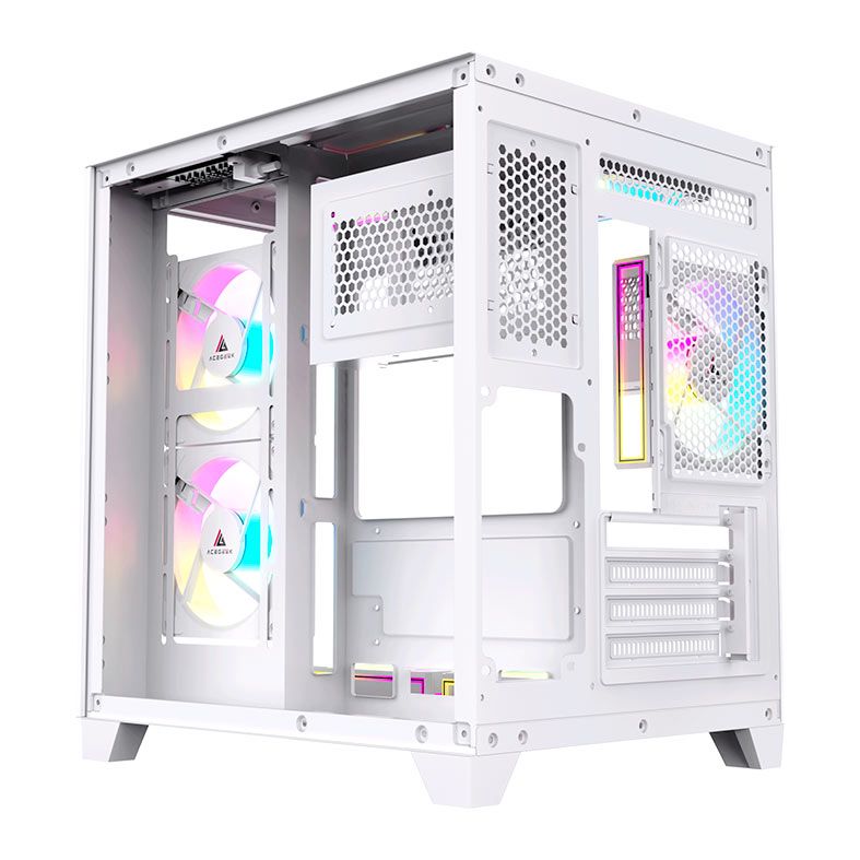 Gabinete Gamer Acegeek Arcane, Mid-Tower, Lateral de Vidro, Branco, AG-ARCANE-WH