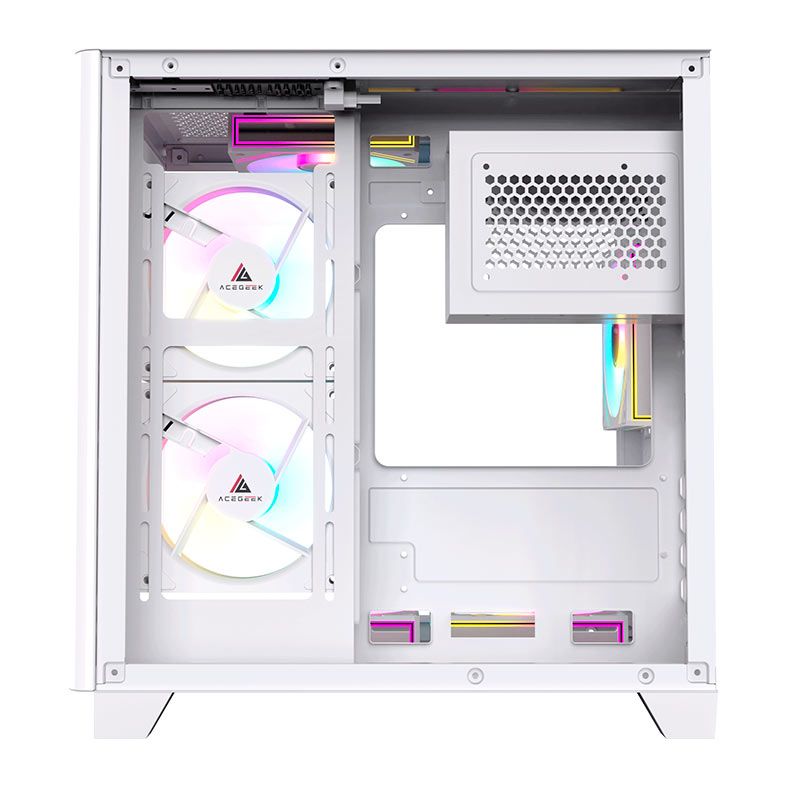 Gabinete Gamer Acegeek Arcane, Mid-Tower, Lateral de Vidro, Branco, AG-ARCANE-WH