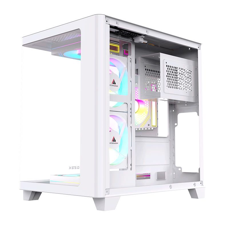 Gabinete Gamer Acegeek Arcane, Mid-Tower, Lateral de Vidro, Branco, AG-ARCANE-WH