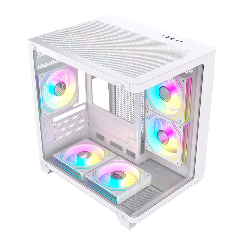 Gabinete Gamer Acegeek Arcane, Mid-Tower, Lateral de Vidro, Branco, AG-ARCANE-WH
