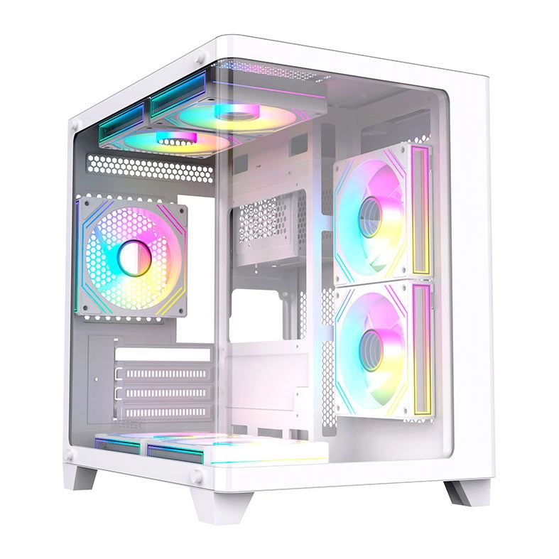 Gabinete Gamer Acegeek Arcane, Mid-Tower, Lateral de Vidro, Branco, AG-ARCANE-WH