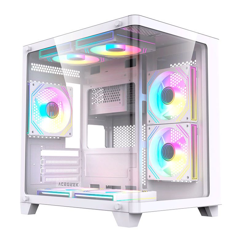 Gabinete Gamer Acegeek Arcane, Mid-Tower, Lateral de Vidro, Branco, AG-ARCANE-WH