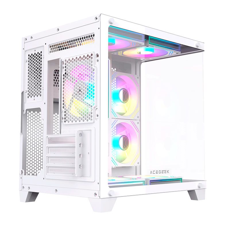 Gabinete Gamer Acegeek Arcane, Mid-Tower, Lateral de Vidro, Branco, AG-ARCANE-WH