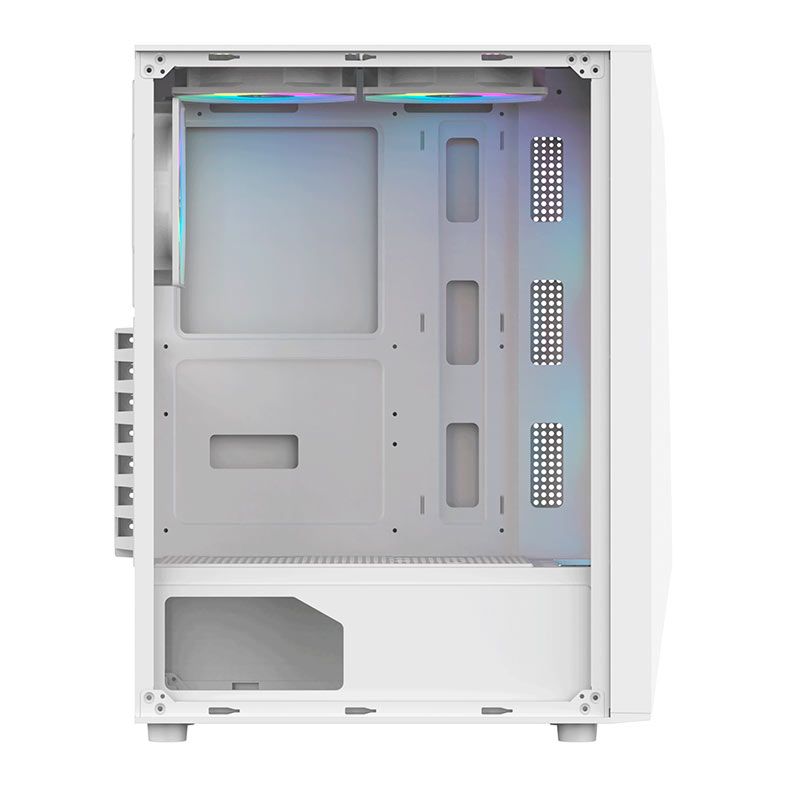 Gabinete Gamer Acegeek Atlas R338, Rainbow, Mid-Tower, Lateral de Vidro, Com 4 Fans, Branco, AG-ATLAS-R338-WH-I4F