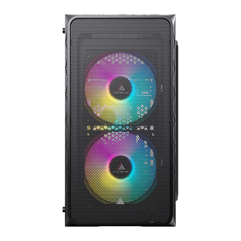 Gabinete Gamer Acegeek Aviator, Mini-Tower, Lateral de Acrilico, Com 2 Fans, Preto, AG-AVIATOR-BK-I2F