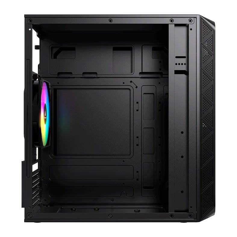 Gabinete Gamer Acegeek Aviator, Mini-Tower, Lateral de Acrilico, Com 2 Fans, Preto, AG-AVIATOR-BK-I2F