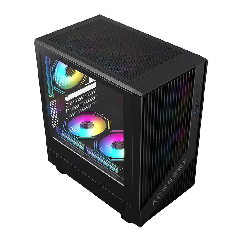 Gabinete Gamer Acegeek Blade, Mid-Tower, Lateral de Vidro, Preto