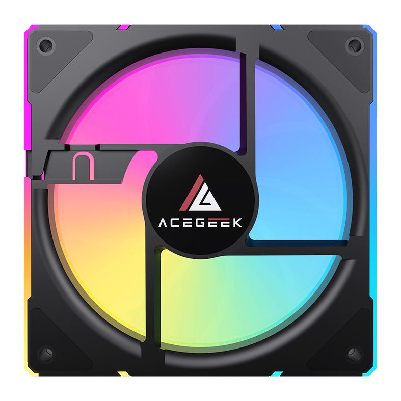Kit Ventoinhas Acegeek Chroma, ARGB, 5x120mm, Preto, AG-CHROMA5X1-BK