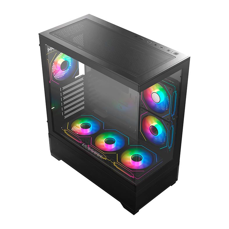 Gabinete Gamer Acegeek Cruiser L460, Mid-Tower, Lateral de Vidro, Preto, AG-CRUISER-L460-BK