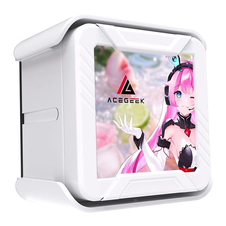Water Cooler Acegeek CryoScreen 360, ARGB, 2.8 inch LCD, 360mm, Branco, AG-CRYOSCREEN360-WH
