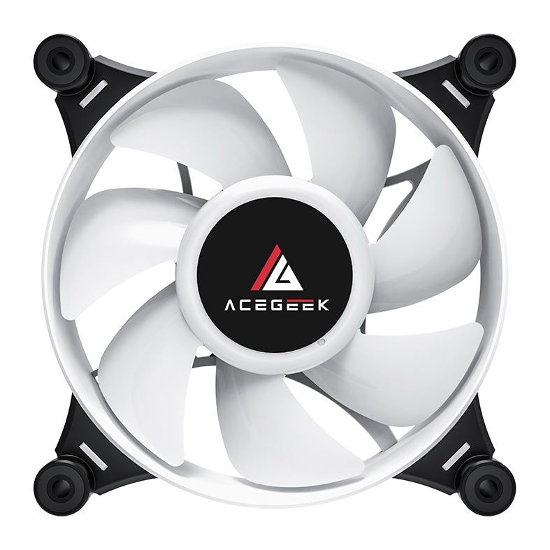 Kit Ventoinha Acegeek Crystal, 5x120mm, ARGB, Preto, AG-CRYSTAL5X1-BK