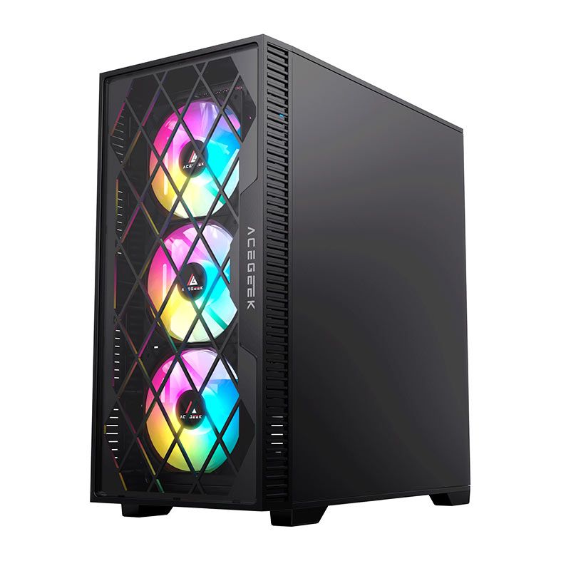Gabinete Gamer Acegeek Darkfate Mini Glass, Mid-Tower, Lateral de Vidro, Preto, AG-DARKFATE-MINI-GLASS-BK
