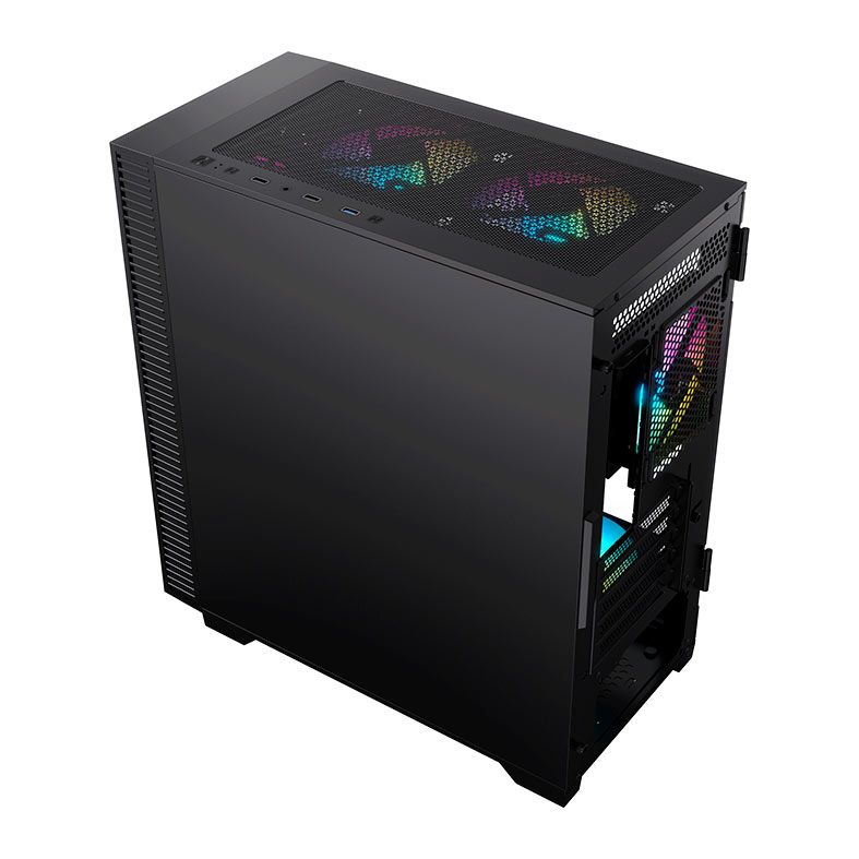 Gabinete Gamer Acegeek Darkfate Mini Mesh, Mid-Tower, Lateral de Vidro, Preto, AG-DARKFATE-MINI-MESH-BK