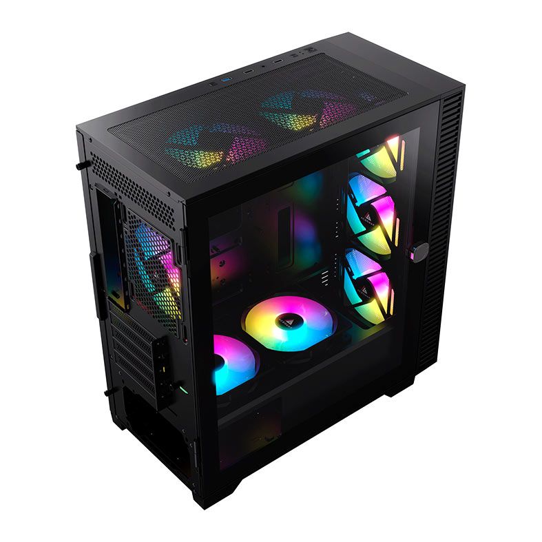 Gabinete Gamer Acegeek Darkfate Mini Mesh, Mid-Tower, Lateral de Vidro, Preto, AG-DARKFATE-MINI-MESH-BK
