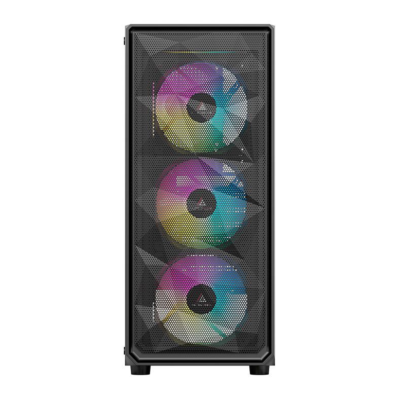 Gabinete Gamer Acegeek Diamond R339, Rainbow, Mid-Tower, Lateral de Vidro, Com 4 Fans, Preto, AG-DIAMOND-R339-BK-I4F