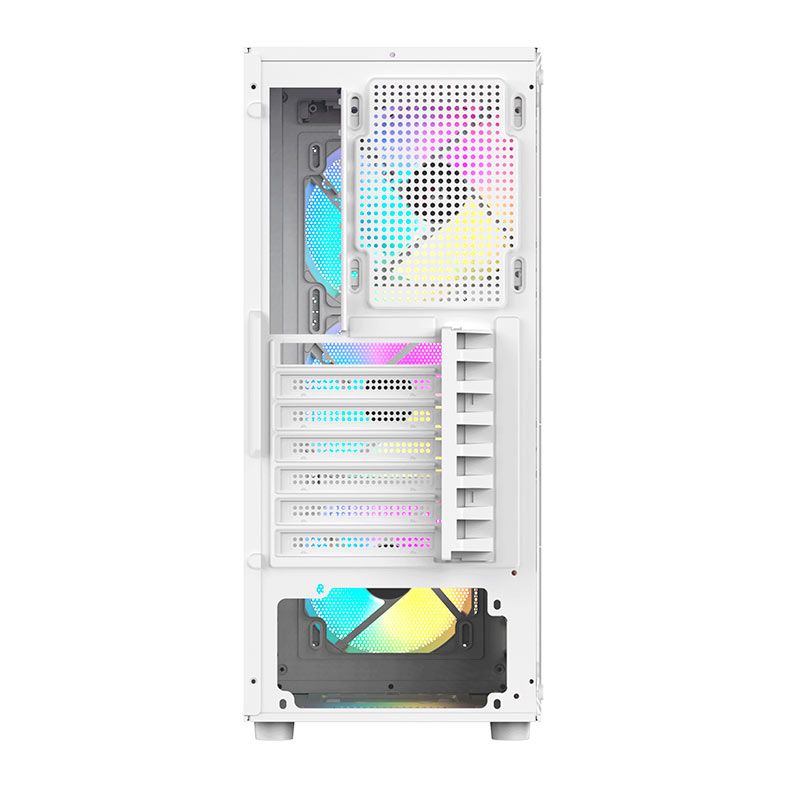 Gabinete Gamer Acegeek Diamond R339, Rainbow, Mid-Tower, Lateral de Vidro, Com 4 Fans, Branco, AG-DIAMOND-R339-WH-I4F