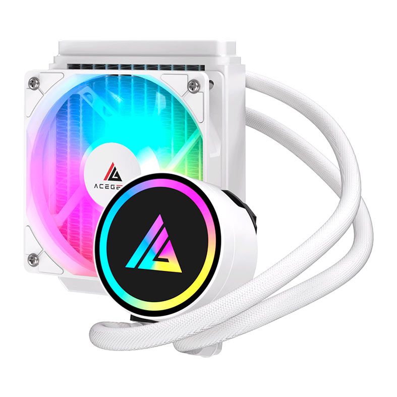 Water Cooler Acegeek E120, Rainbow, 120mm, Branco, AG-E120-WH