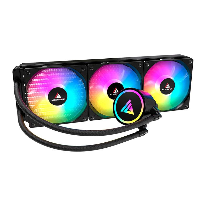 Water Cooler Acegeek E360, Rainbow, 360mm, Preto, AG-E360-BK