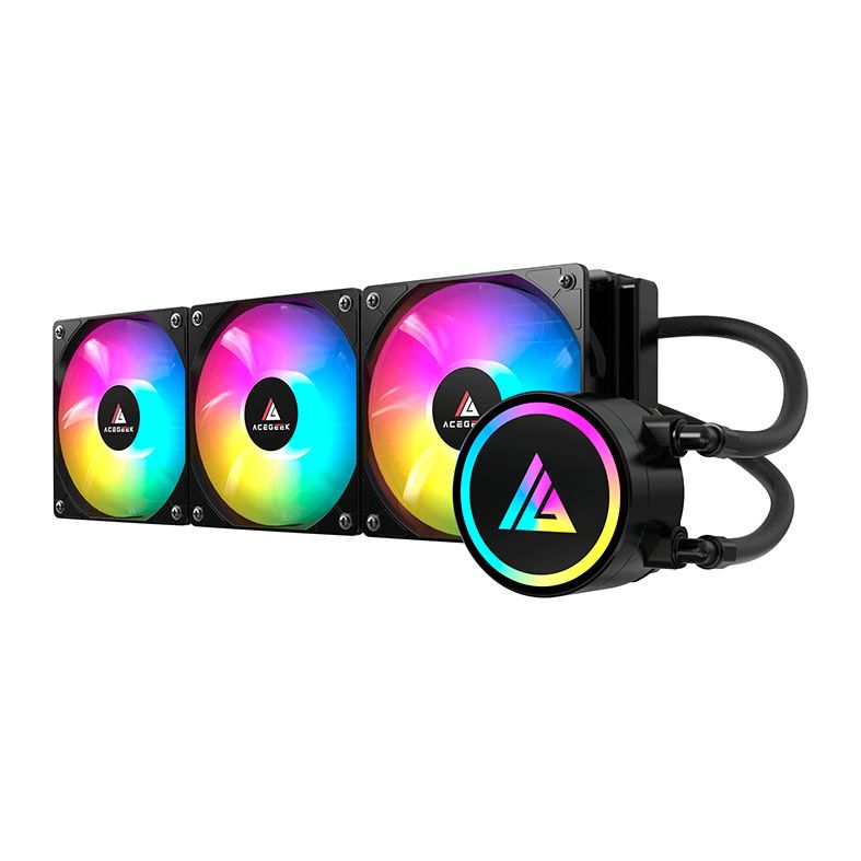 Water Cooler Acegeek E360, Rainbow, 360mm, Preto, AG-E360-BK