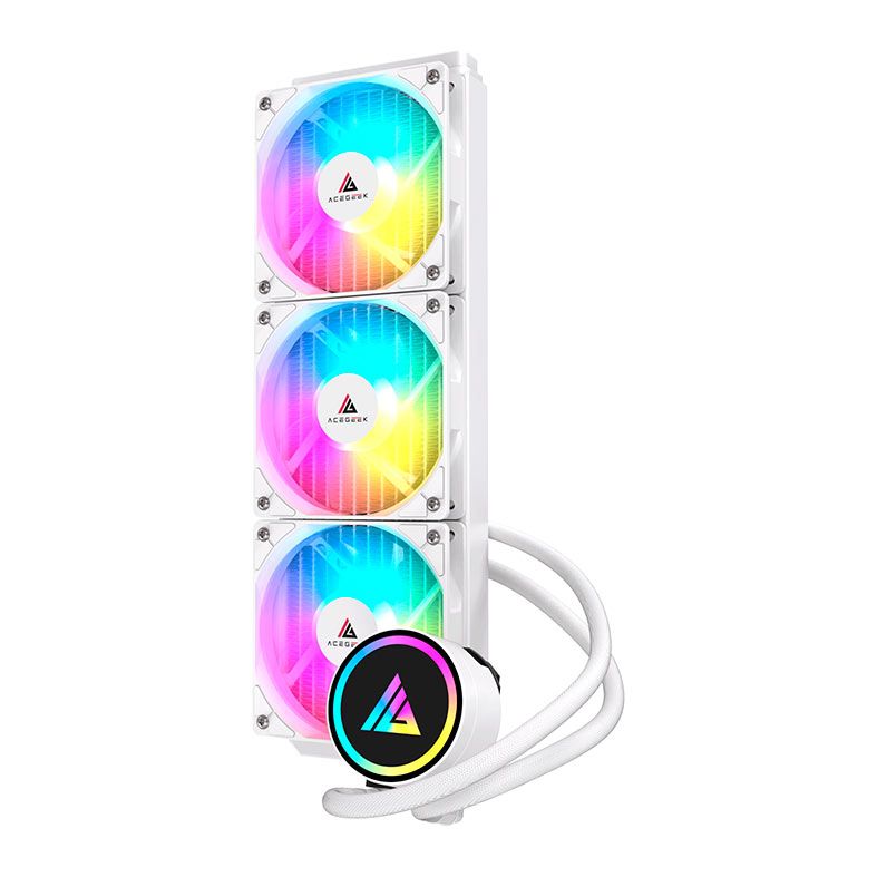 Water Cooler Acegeek E360, Rainbow, 360mm, Branco, AG-E360-WH