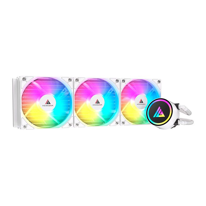 Water Cooler Acegeek E360, Rainbow, 360mm, Branco, AG-E360-WH