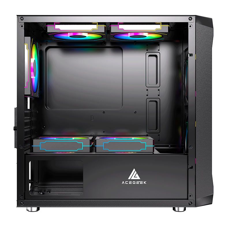 Gabinete Gamer Acegeek Eclipse M350, Mid-Tower, Lateral de Vidro, Preto, AG-ECLIPSE-M350-BK