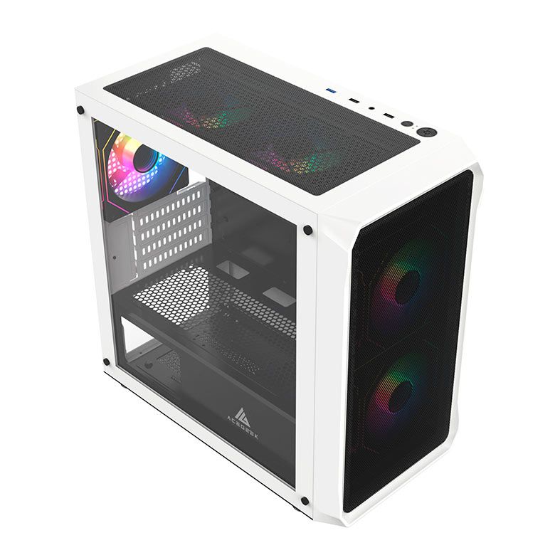Gabinete Gamer Acegeek Eclipse M350, Mid-Tower, Lateral de Vidro, Branco, AG-ECLIPSE-M350-WH
