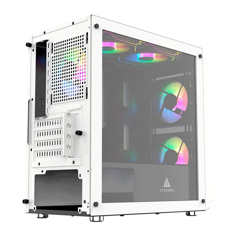 Gabinete Gamer Acegeek Eclipse M350, Mid-Tower, Lateral de Vidro, Branco, AG-ECLIPSE-M350-WH