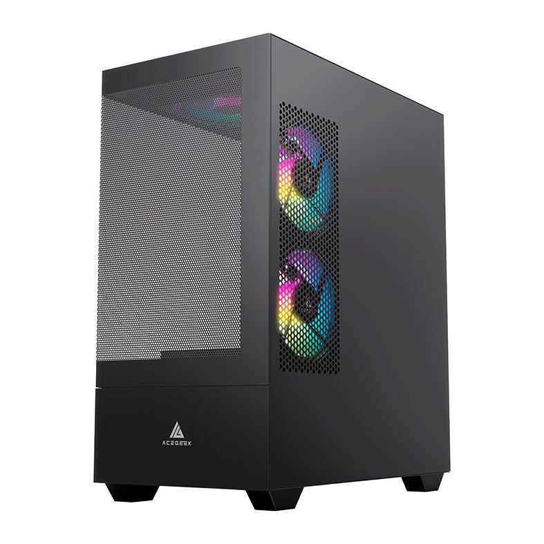 Gabinete Gamer Acegeek Elysium, Mid-Tower, Lateral de Vidro, Preto, AG-ELYSIUM-BK