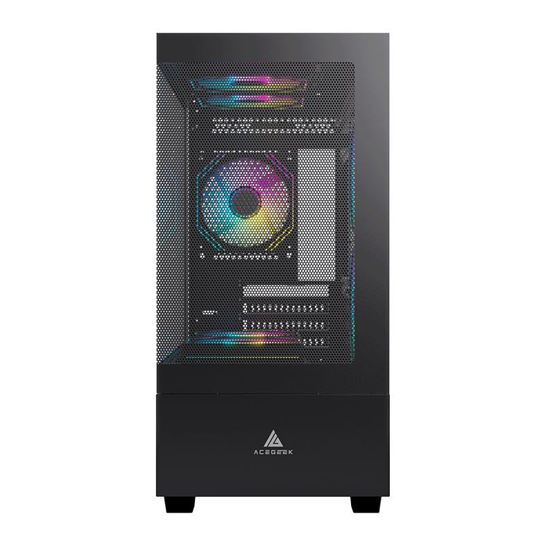 Gabinete Gamer Acegeek Elysium, Mid-Tower, Lateral de Vidro, Preto, AG-ELYSIUM-BK