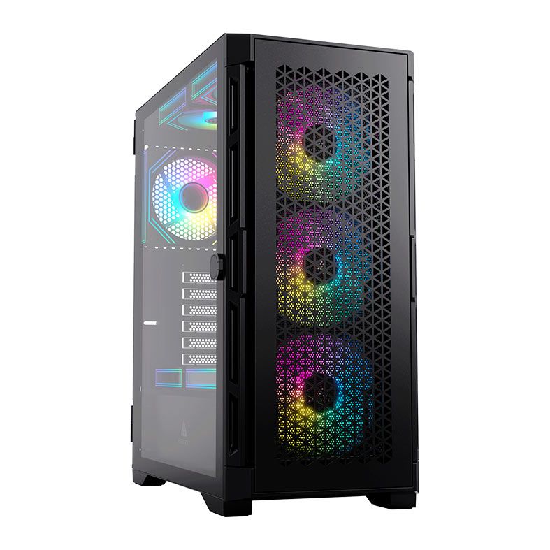 Gabinete Gamer Acegeek ERA E451, Mid-Tower, Lateral de Vidro, Preto, AG-ERA-E451-BK