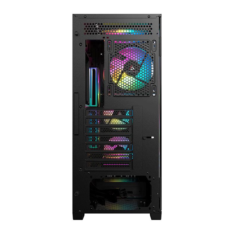 Gabinete Gamer ACegeek Flipped-M, Mid-Tower, Lateral de Vidro, Preto, AG-FLIPPED-M-BK