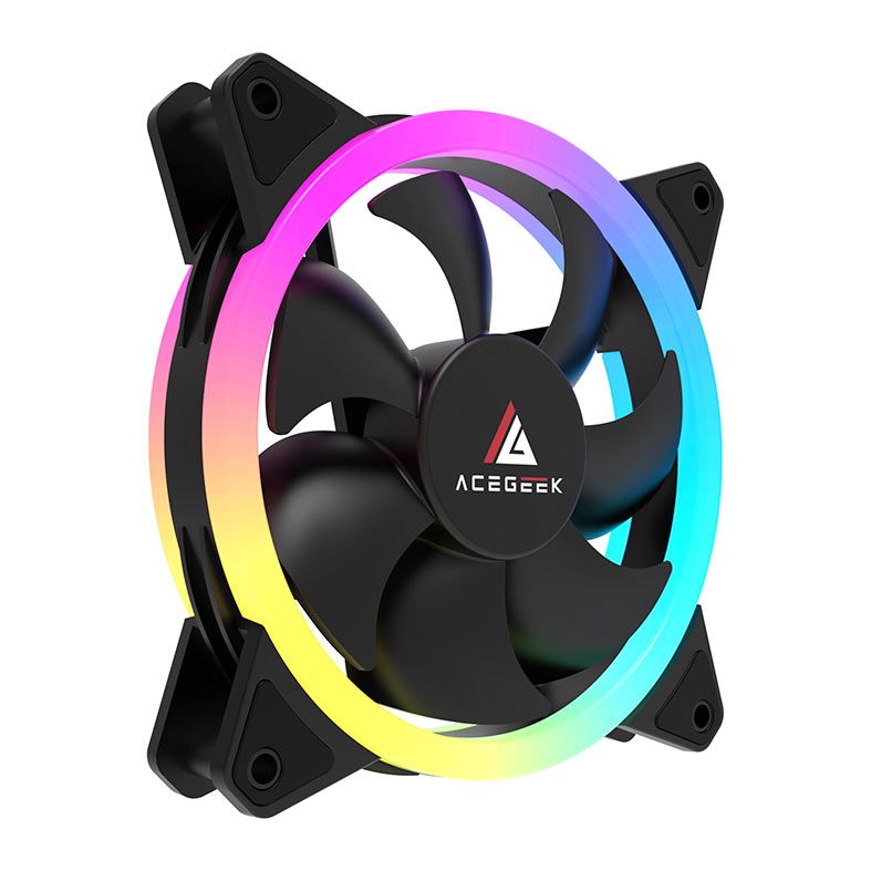 Kit Ventoinha Acegeek Galaxy, 5x120mm, ARGB, AG-GALAXY5X1-BK