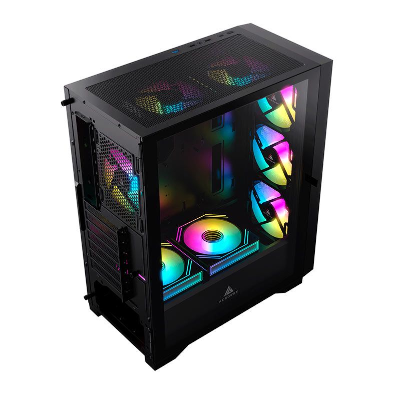 Gabinete Gamer Acegeek Guardian D441, Mid-Tower, Lateral de Vidro, Preto, AG-GUARDIAN-D441-BK