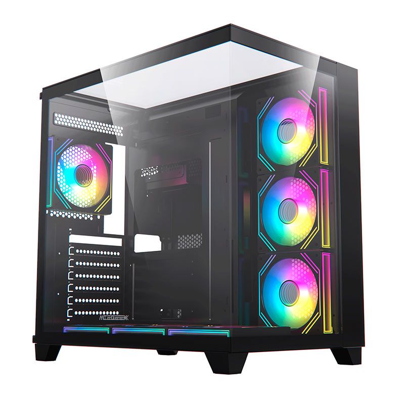 Gabinete Gamer Acegeek Horizon, Mid-Tower, Lateral de Vidro, Preto, AG-HORIZON-BK