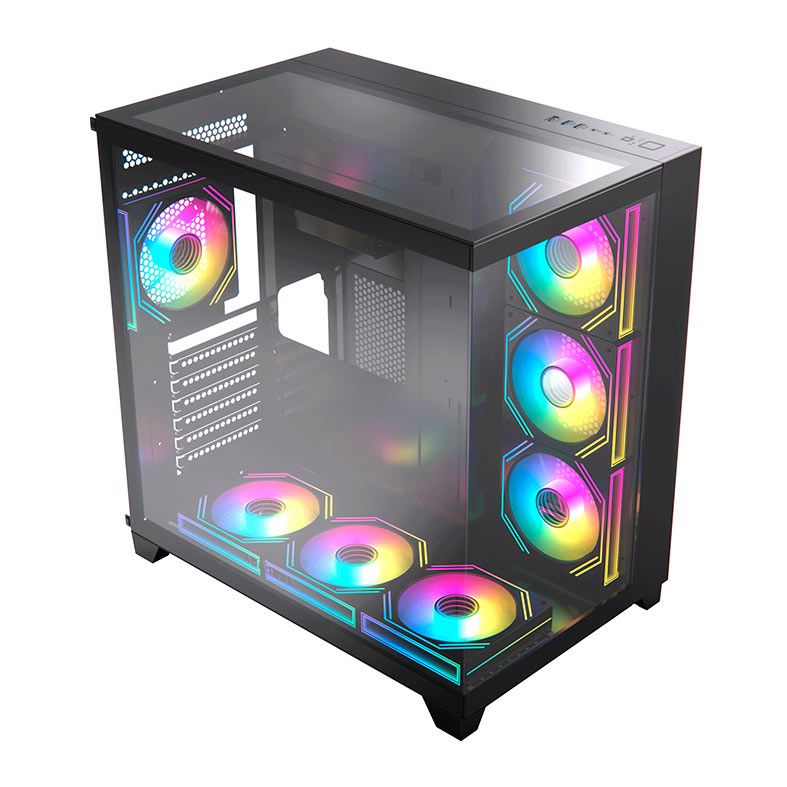 Gabinete Gamer Acegeek Horizon, Mid-Tower, Lateral de Vidro, Preto, AG-HORIZON-BK