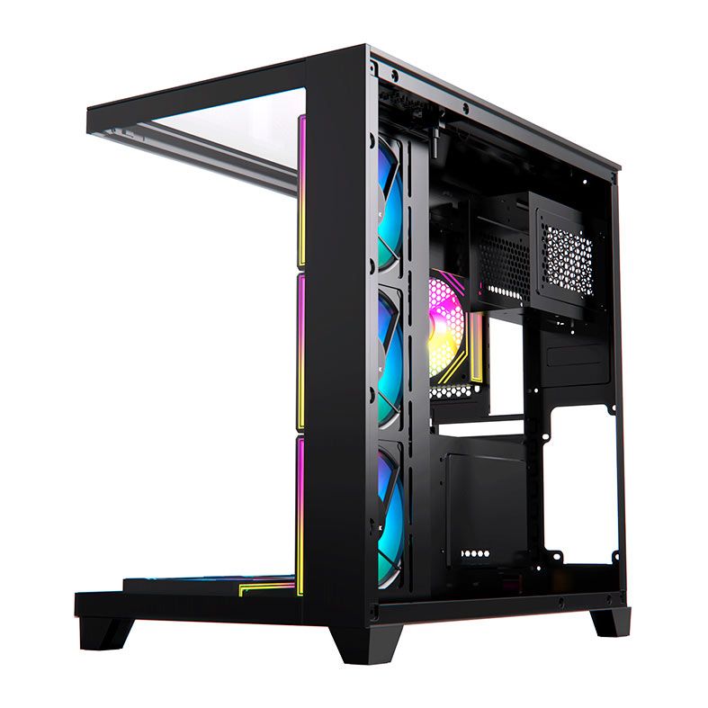 Gabinete Gamer Acegeek Horizon, Mid-Tower, Lateral de Vidro, Preto, AG-HORIZON-BK