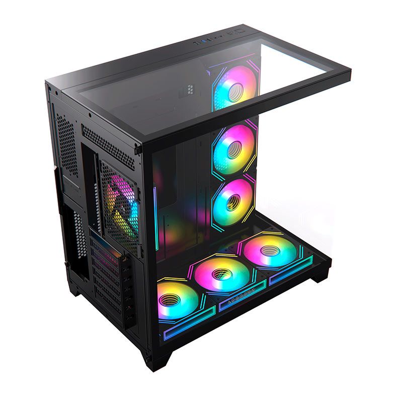 Gabinete Gamer Acegeek Horizon, Mid-Tower, Lateral de Vidro, Preto, AG-HORIZON-BK