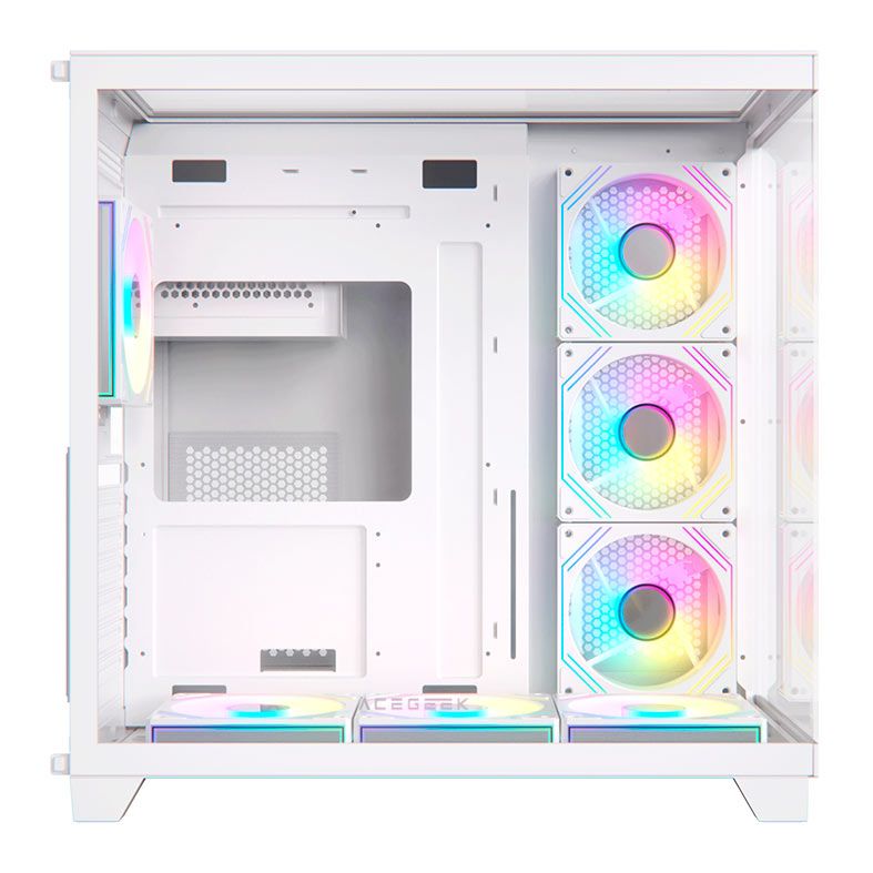 Gabinete Gamer Acegeek Horizon, Mid-Tower, Lateral de Vidro, Branco, AG-HORIZON-WH