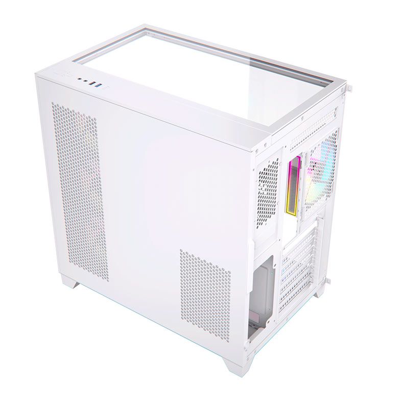Gabinete Gamer Acegeek Horizon, Mid-Tower, Lateral de Vidro, Branco, AG-HORIZON-WH