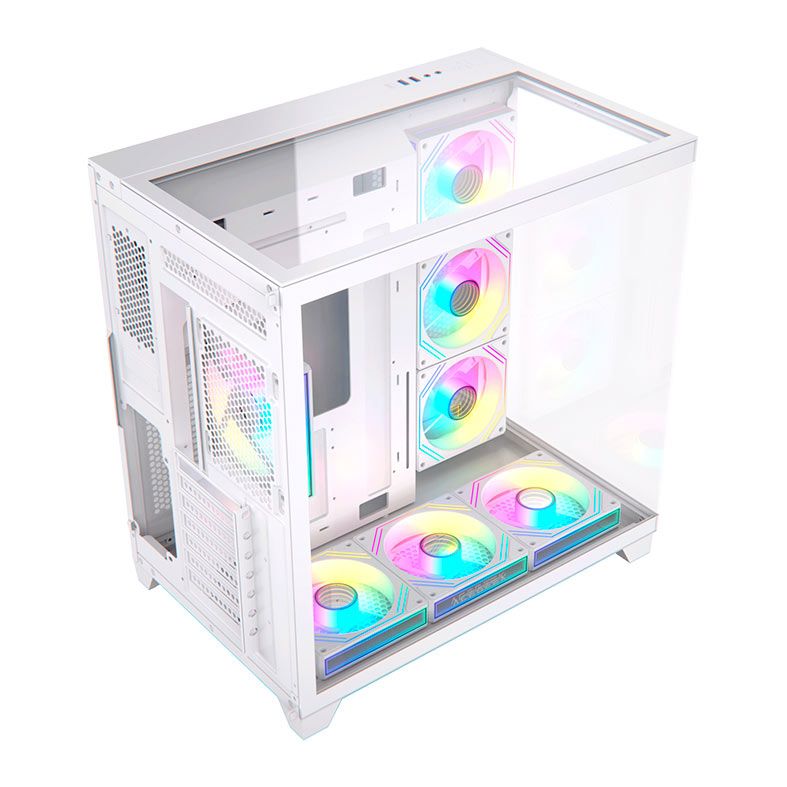 Gabinete Gamer Acegeek Horizon, Mid-Tower, Lateral de Vidro, Branco, AG-HORIZON-WH
