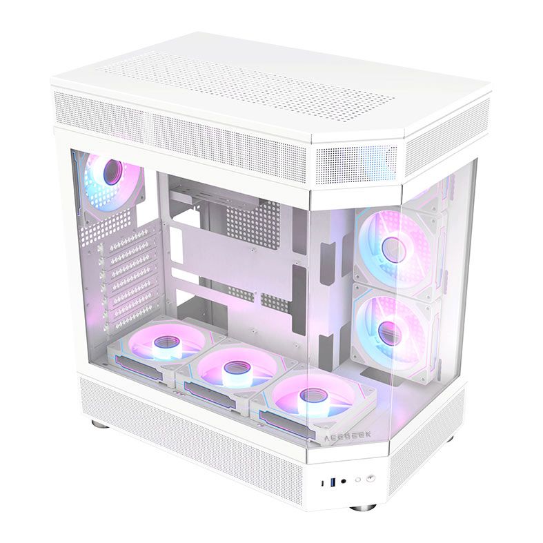 Gabinete Gamer Acegeek Icecube, Mid-Tower, Lateral de Vidro, Branco, AG-ICECUBE-WH