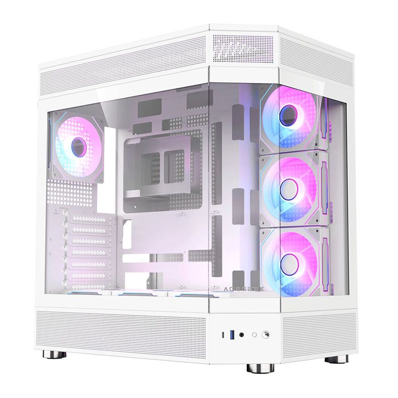 Gabinete Gamer Acegeek Icecube, Mid-Tower, Lateral de Vidro, Branco, AG-ICECUBE-WH