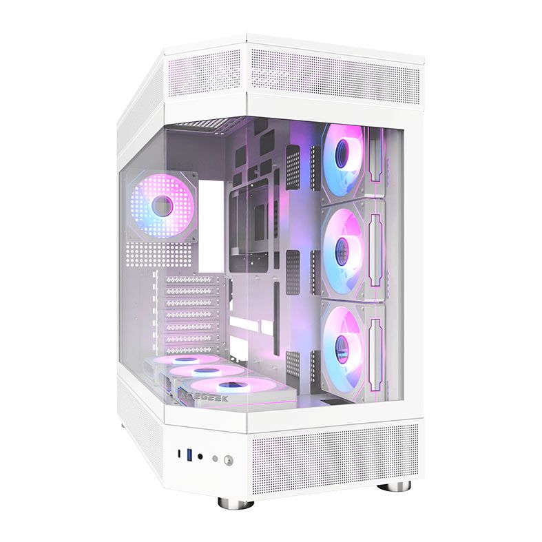 Gabinete Gamer Acegeek Icecube, Mid-Tower, Lateral de Vidro, Branco, AG-ICECUBE-WH