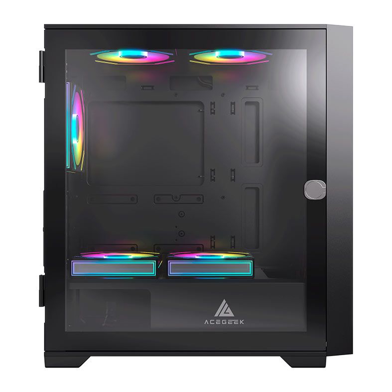 Gabinete Gamer Acegeek Iliad Mini, Mid-Tower, Lateral de Vidro, Preto, AG-ILIAD-MINI-BK