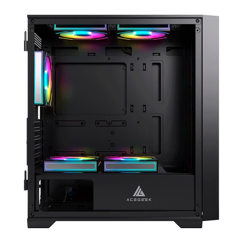 Gabinete Gamer Acegeek Iliad Mini, Mid-Tower, Lateral de Vidro, Preto, AG-ILIAD-MINI-BK