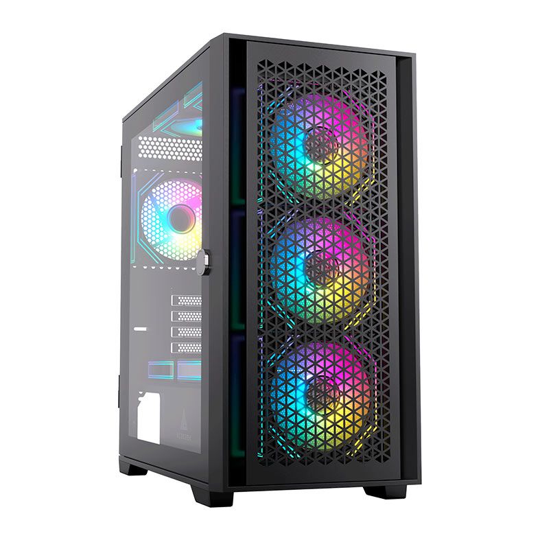 Gabinete Gamer Acegeek Iliad Mini, Mid-Tower, Lateral de Vidro, Preto, AG-ILIAD-MINI-BK